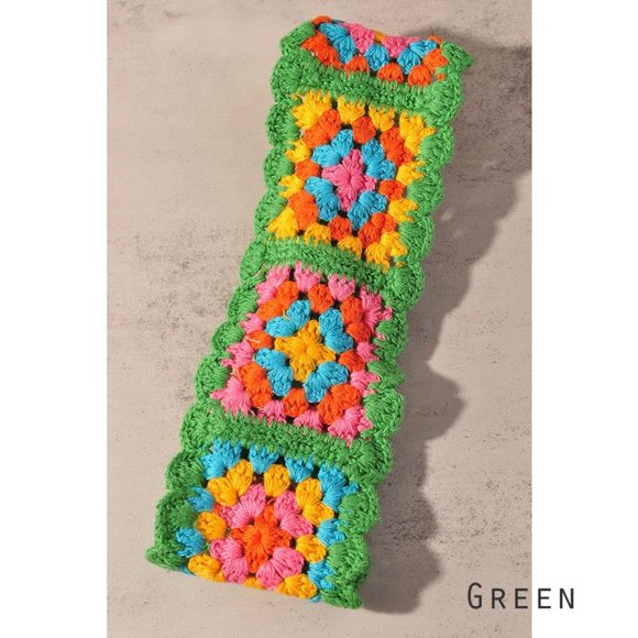 NEW Floral Patchwork Crochet Knit 100% Cotton Soft Hair Accent Headband Hairband - Picture 10 of 13